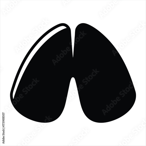 Black and White Image of Two Halves Separated by White Space