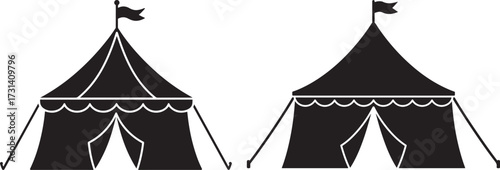 Two circus tents silhouette