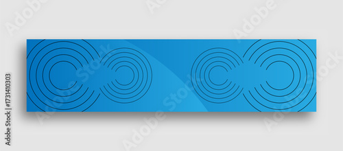 Geometric circle blue background linkedin banner template