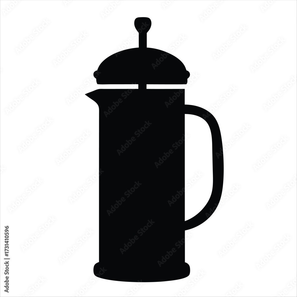 Fototapeta premium Black French press coffee maker icon vector