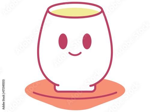 赤カラーの可愛い食べ物キャラクターイラスト