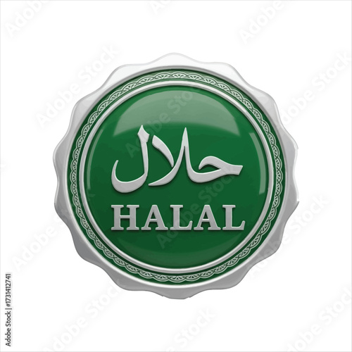 Green halal sign for food and beverage product
