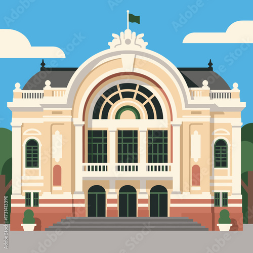 Saigon Opera House Illustration