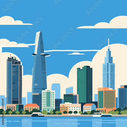 Ho Chi Minh City Skyline Illustration