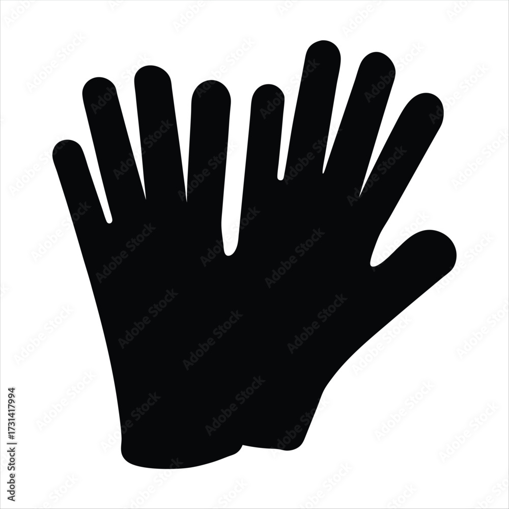 Obraz premium Black silhouette of two hands with fingers spread vector