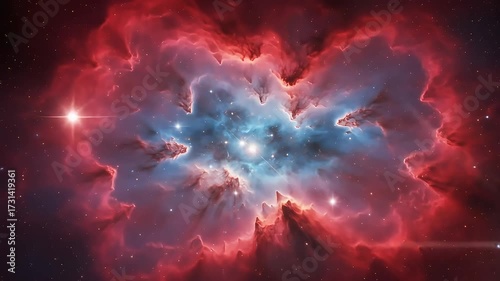 Colorful nebula in deep space