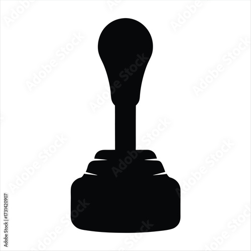 Silhouette of a manual transmission gear stick shift lever for automotive vehicles