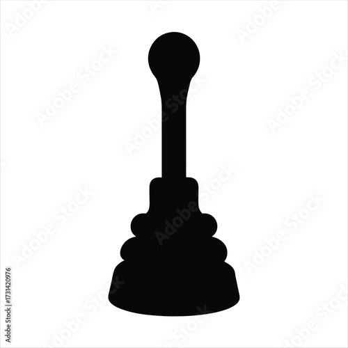 Silhouette of a manual car gear stick shift or lever illustration