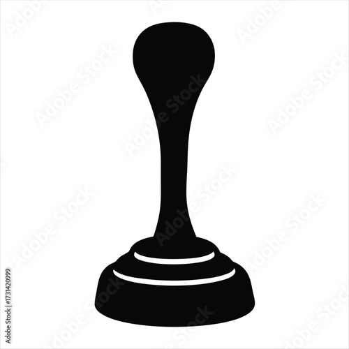Monochrome vector drawing of a stylized ink well with dropper