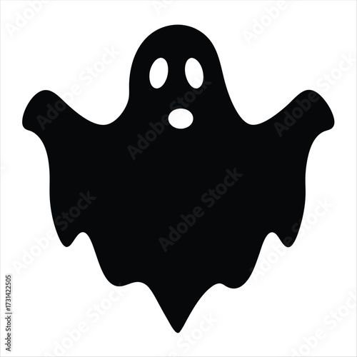 Simple spooky ghost silhouette for Halloween season, vector image design