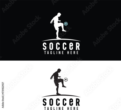 soccer badge, soccer logo, football player, football vector, university, champion, american, footballer, smashing ball, soccer ball, full length, people, soccer ball isolated, banner, tournament, badg