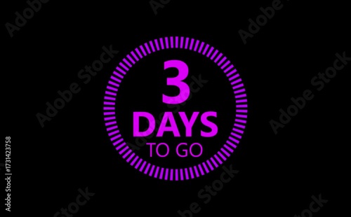 A dynamic countdown icon with bold 