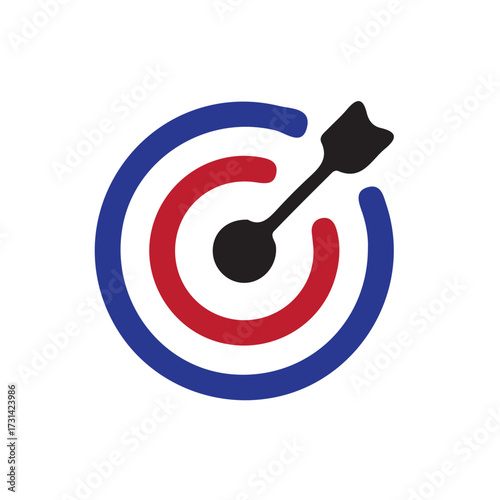 Target icon, Darts icon, Hitting the bullseye icon, archery target symbol, modern design, vector illustration eps 10.