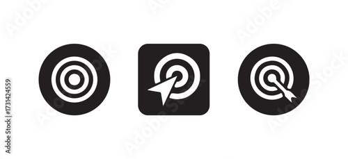 Target icon, Goal symbol collection, Simple target with arrow,  Darts icon, Hitting the bullseye icon, vector illustration eps 10.