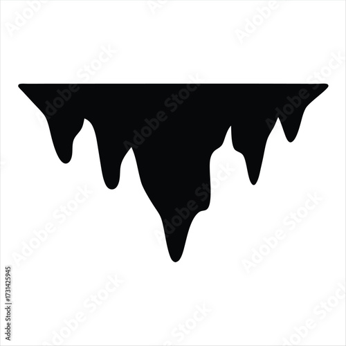 Black Dripping Paint or Slime Vector Illustration