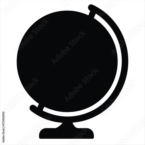 Black and white globe icon vector illustration perfect for education websites