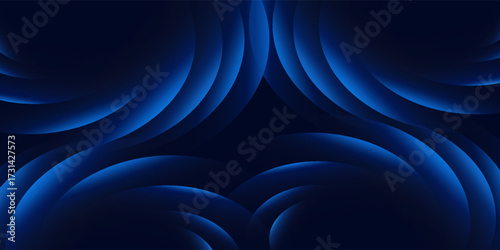 Abstract Blue and Black Circular Gradient Background with Glowing Rings and Futuristic Design,Modern Dark Pattern for Technology, Digital Art, Posters, Wallpapers, Banners, and Creative Projects.Eps10