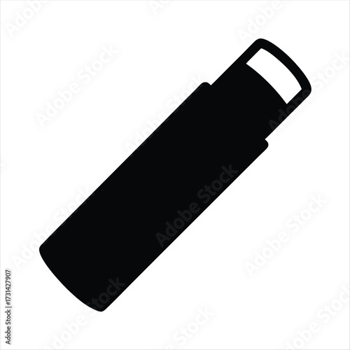 Black Lip Balm Stick Icon Vector