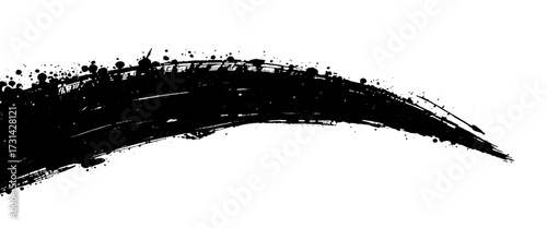 Vector Abstract Black Ink Brush Stroke With Black Zigzag Ink Stroke