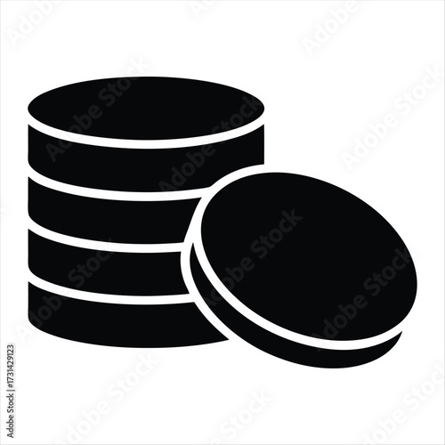 Stylized Stack of Coins Represents Savings and Accumulation of Wealth