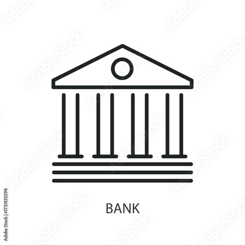 Bank thin line vector icons.