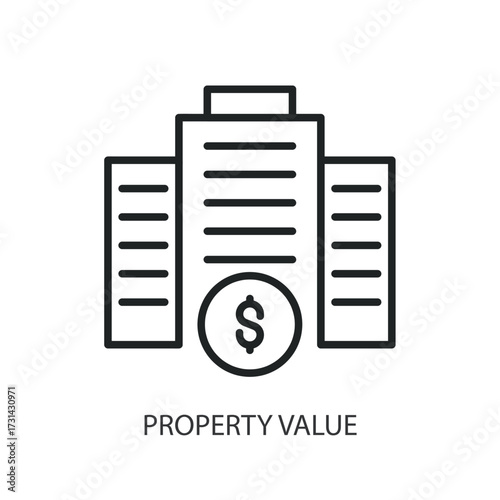 Property value thin line vector icons.