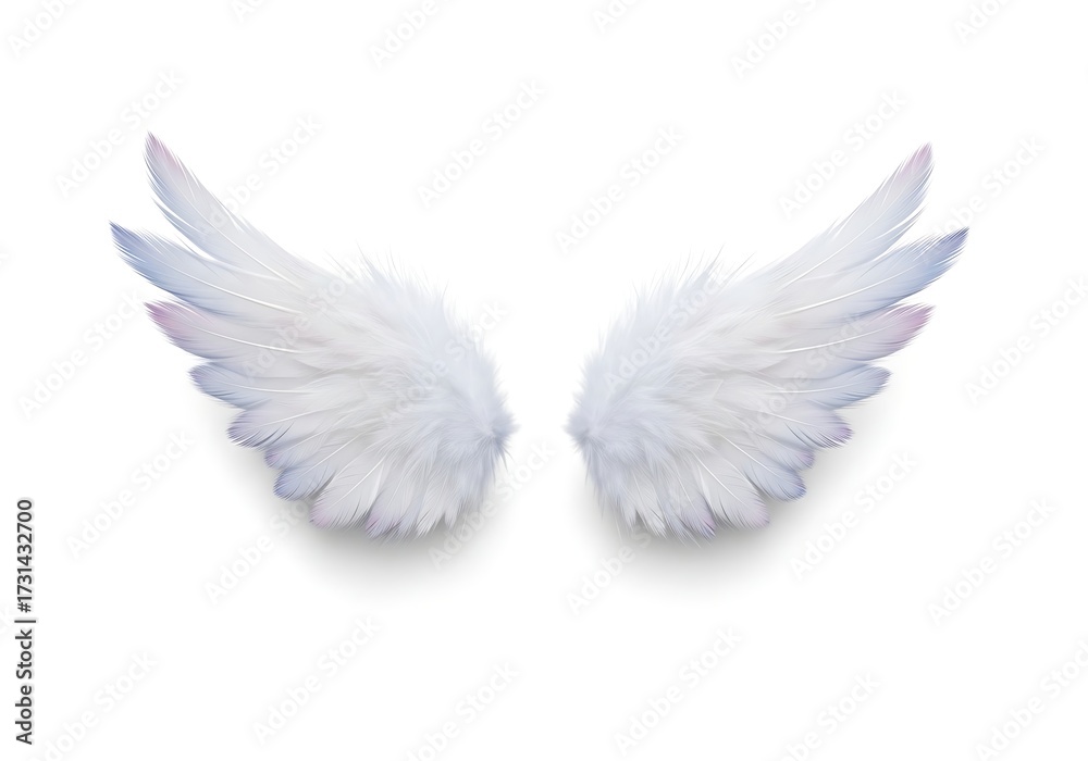 Obraz premium Angel Wings Isolated on White Background for Graphic Design