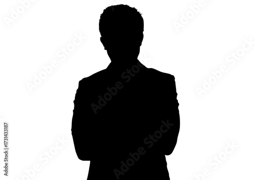 腕組みする男性のシルエット11