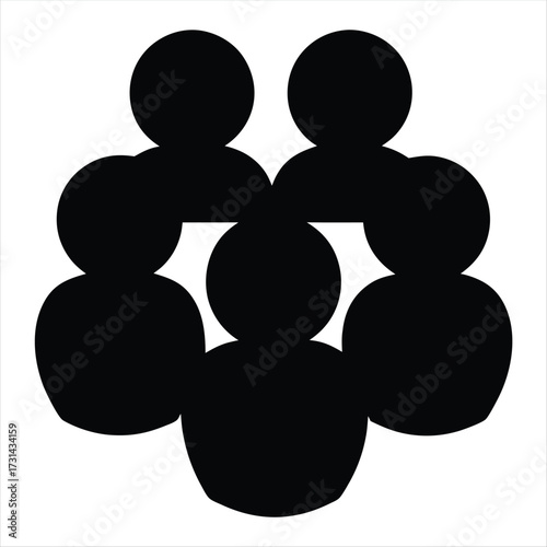 Teamwork and unity are visually represented by the six black figures