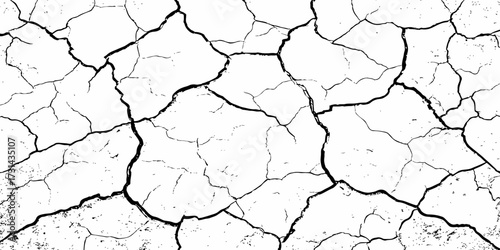 modern black and white scratch and cracks grunge texture dust and distressed wall pattern white background..