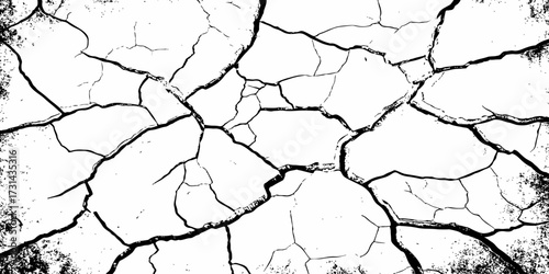 modern black and white scratch and cracks grunge texture dust and distressed wall pattern white background..