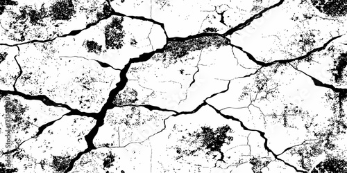 modern black and white scratch and cracks grunge texture dust and distressed wall pattern white background..
