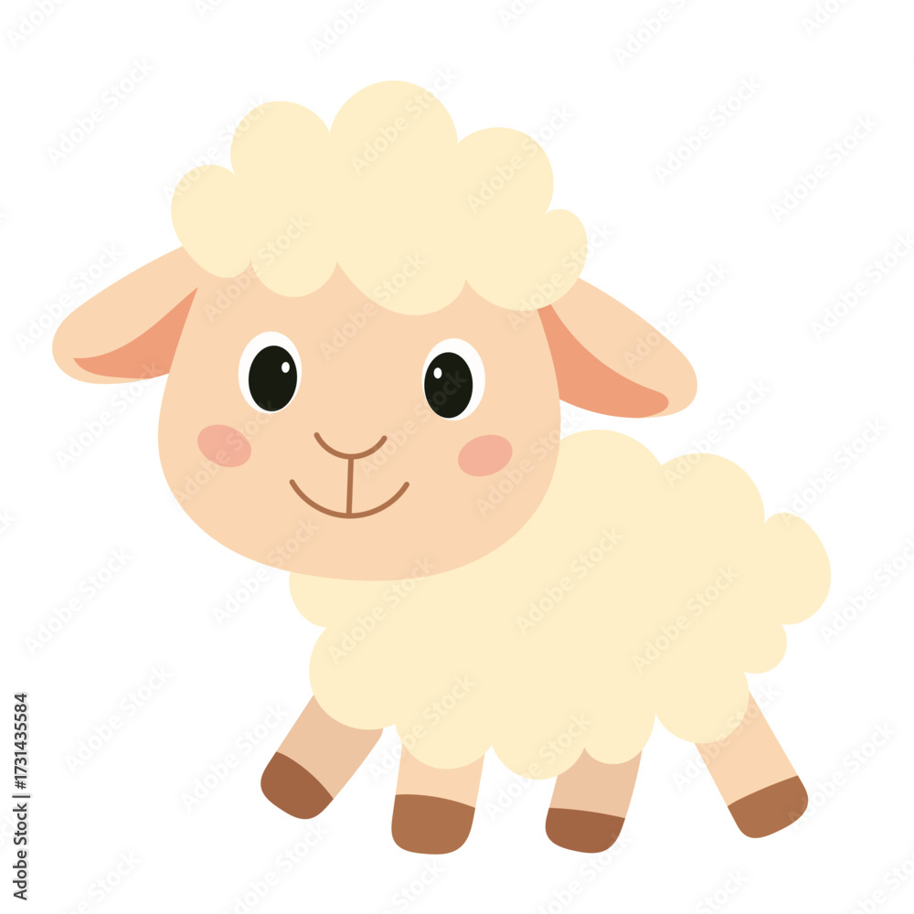 Fototapeta premium Cute Cartoon Lamb
