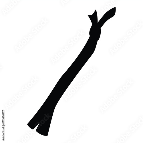 Silhouette of a knotted fabric strip, suggesting a tie or band.