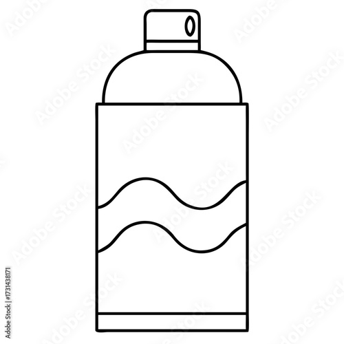 3d icon of outline illustration of a spray can with a wavy line design, perfect for graphic design and creative projects