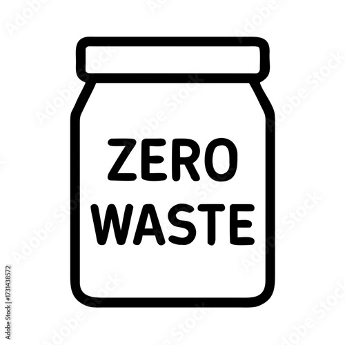 3d icon of a jar with the words zero waste, representing sustainability, ecofriendliness, and the movement towards waste reduction