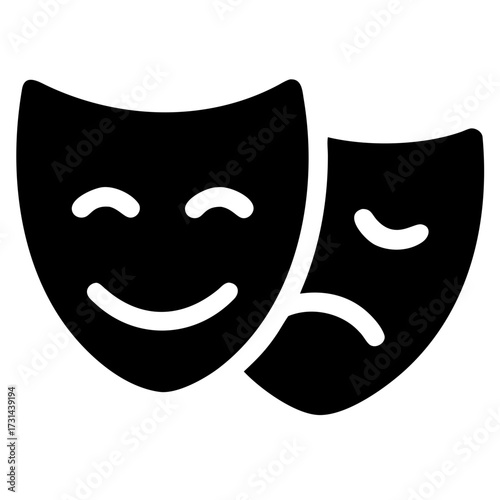 Illustration of comedy and tragedy masks, symbolizing the duality of human experience and the spectrum of emotions in dramatic arts