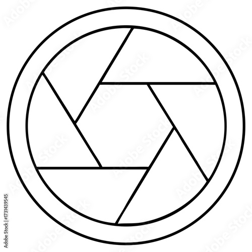 3d icon of aperture diaphragm, representing photography, camera technology, or creative image capture in a simple and minimalist design