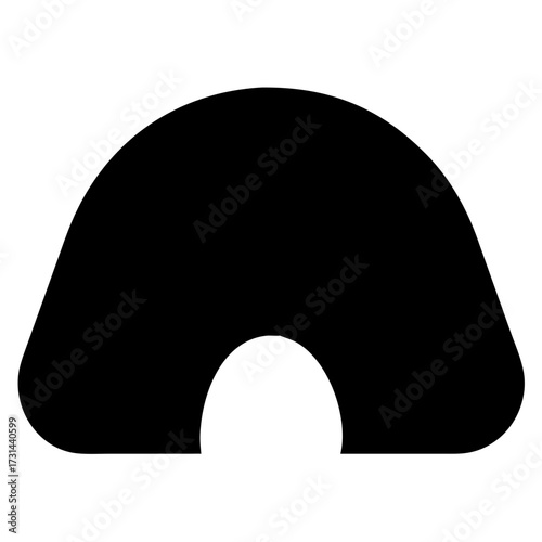 3d icon of black cave entrance, symbolizing mystery, adventure, and the unknown, inviting exploration and sparking imagination