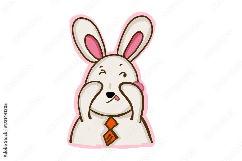 Fototapeta premium A cute little bunny are bling eye 