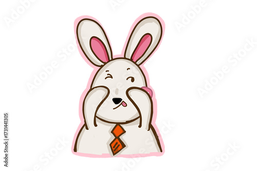 A cute little bunny are bling eye 