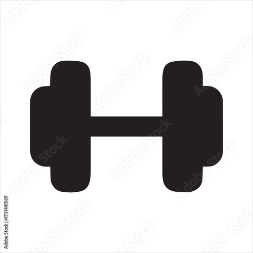 dumbbell isolated on white background vector icon of dumbbell logo sticker, shilheotte, 