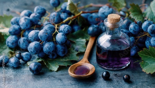 Dark grapes and purple elixir