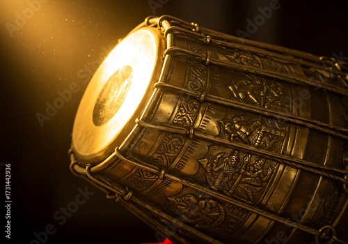Ornate percussion instrument closeup