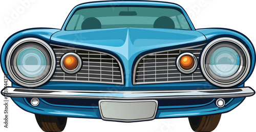 Vintage classic American car isolated on white background with stylish design and luxury features