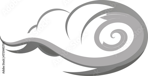Abstract blue snail vector design with ocean wave swirl pattern