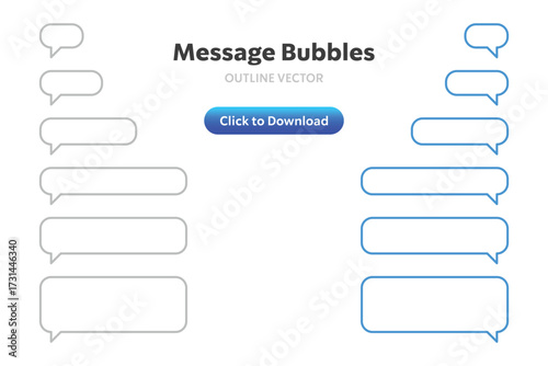 Set of customizable chat message bubbles and notification elements for communication design