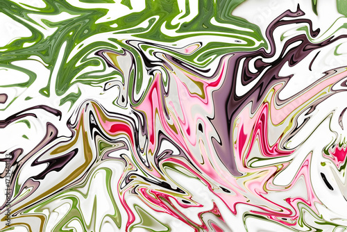 Abstract Swirls of Green Pink and Purple Liquid Art Background: White Keywords: abstract, liquid