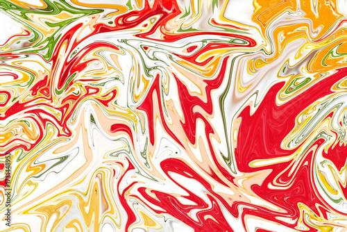 Red Yellow and Green Abstract Fluid Swirl Pattern background