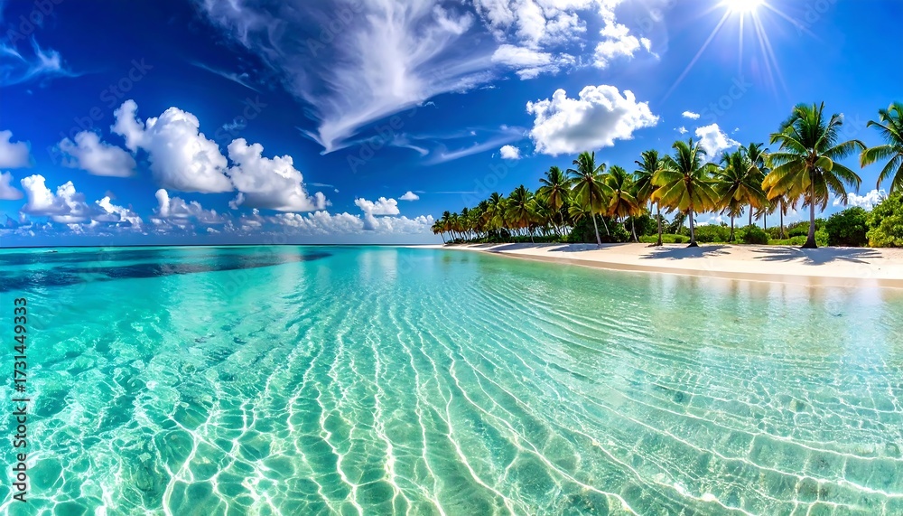 Fototapeta premium Tropical Paradise Beach Scene.